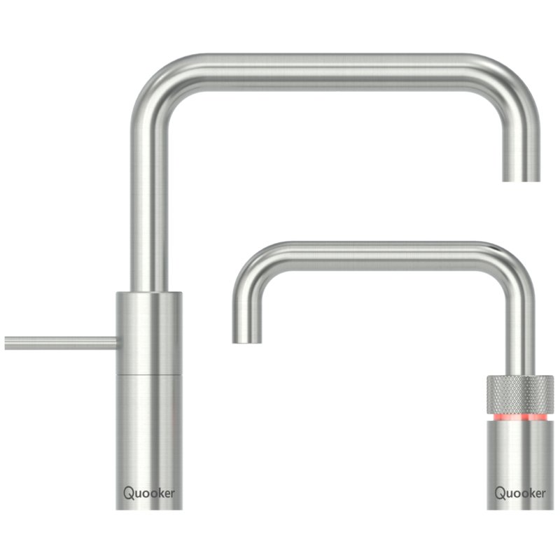 Quooker Nordic Square Twintaps Mit Combi Reservoir Cube Voll Edelst