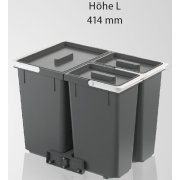 Höhe L, benötigte Einbauhöhe 414 mm