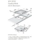 Miele Gaskochmulde KM 2010 autark - 65 x 52  cm