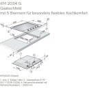 Miele Gaskochmulde KM 2034 autark - 75 x 52 cm