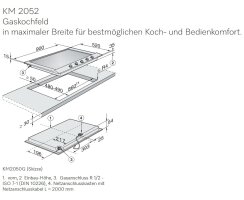 Miele Gaskochmulde KM 2052 autark - 90 x 52 cm