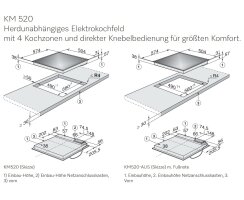 Miele Glaskeramik Kochfeld KM 520 autark - 57,4 x 50,4 cm