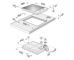 Miele ProLine Glaskeramik Kochfeld CS 1122 E - 34,2 x 52 cm
