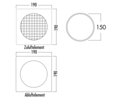 Naber COMPAIR flow 150 E-Klima A/Z Ab- und Zuluft-Mauerkasten 4044053