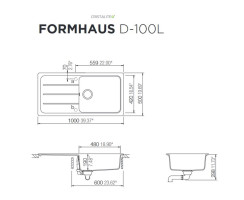 Schock Einbausp&uuml;le Fomhaus D-100L A Onyx - Auflagesp&uuml;le