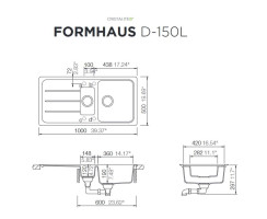 Schock Einbausp&uuml;le Fomhaus D-150L A Onyx - Auflagesp&uuml;le