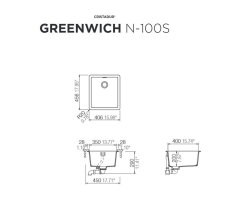 Schock Auflage-Einbausp&uuml;le Greenwich Stone N-100S A