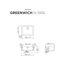 Schock Auflage-Einbausp&uuml;le Greenwich Bronze N-100L A