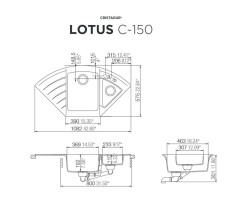 Schock Auflage-Einbausp&uuml;le Lotus C-150 A Stone inkl. Resteschale