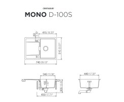 Schock Auflage-Einbausp&uuml;le Mono D-100S A Bronze