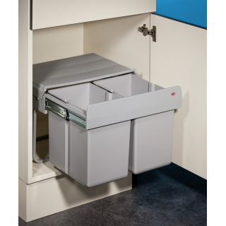WESCO® Abfallsammler Double Shorty 1, alu grau 8011058