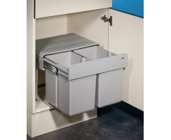 WESCO® Abfallsammler Double Shorty 1, alu grau 8011058