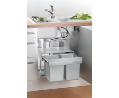 WESCO® Abfallsammler Double Shorty 1, alu grau 8011058