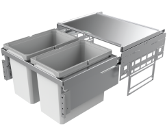 Naber Abfallsammler Cox® Base 360 S/600-2, hellgrau,...
