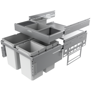 Naber Abfallsammler Cox® Base 360 S/600-3 mit Base-Board ohne Biodeckel, hellgrau, H 460mm, 8012374