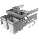Naber Abfallsammler Cox® Base 360 S/600-3 mit Base-Board ohne Biodeckel, hellgrau, H 460mm, 8012374