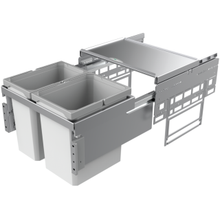 Naber Abfallsammler Cox® Base 360 S/500-2, hellgrau, H 360mm ohne Biodeckel, 8012400