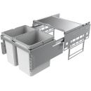Naber Abfallsammler Cox® Base 360 S/500-2, hellgrau, H 360mm ohne Biodeckel, 8012400