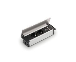 Naber Steckdosenelement Kapsa-USB mit Schukosteckdosen, Deckel schwarz matt 7053079