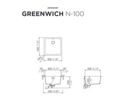 Schock Unterbau-Einbausp&uuml;le Greenwich Bronze N-100 U