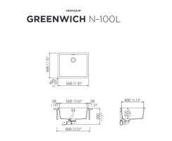 Schock Auflage-Einbausp&uuml;le Greenwich Silverstone N-100L A