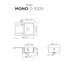 Schock Unterbau-Einbausp&uuml;le Mono D-100S U Stone
