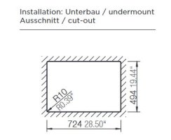 Schock Unterbau-Einbausp&uuml;le Mono D-100S U Silverstone