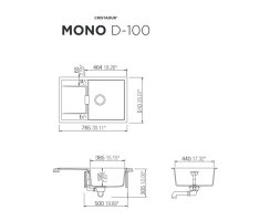 Schock Unterbau-Einbausp&uuml;le Mono D-100 U Silverstone