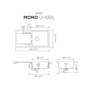 Schock Auflage-Einbausp&uuml;le Mono D-100L A Silverstone inklusive Holzschneidbrett