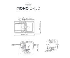 Schock Unterbau-Einbausp&uuml;le Mono D-150 U Magma inkl. Holzschneidbrett