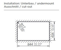 Schock Unterbau-Einbausp&uuml;le Mono D-150 U Stone inkl. Holzschneidbrett