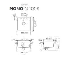 Schock Auflage-Einbausp&uuml;le Mono N-100S A Silverstone inkl. Resteschale