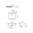 Schock Unterbau-Einbausp&uuml;le Mono N-100 U Silverstone inkl. Resteschale