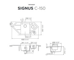Schock Einbausp&uuml;le Signus C-150 A Silverstone Auflage