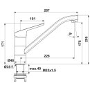 Ideal Standard Fenster-Einhebelmischer Ceraflex 5, Hochdruck, chrom 5024166
