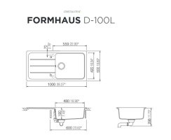Schock Einbausp&uuml;le Fomhaus D-100L A Nero - Auflagesp&uuml;le