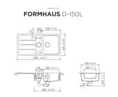 Schock Einbausp&uuml;le Fomhaus D-150L A Croma - Auflagesp&uuml;le