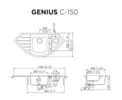 Schock Einbausp&uuml;le Genius C-150 U Onyx - Unterbausp&uuml;le