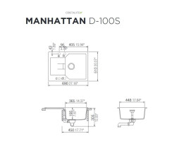 Schock Einbausp&uuml;le Manhattan D-100S A Asphalt - Auflagesp&uuml;le