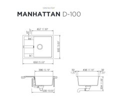 Schock Einbausp&uuml;le Manhattan D-100 A Nero - Auflagesp&uuml;le