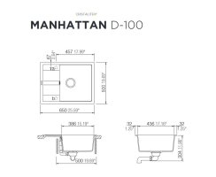 Schock Einbausp&uuml;le Manhattan D-100 A Asphalt - Auflagesp&uuml;le