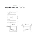 Schock Einbausp&uuml;le Manhattan D-100 A Asphalt - Auflagesp&uuml;le