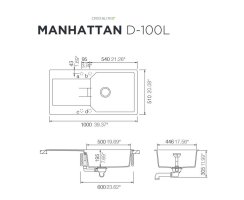 Schock Einbauspüle Manhattan D-100L A Onyx - Auflagespüle