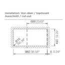 Schock Einbauspüle Manhattan D-100L A Nero - Auflagespüle
