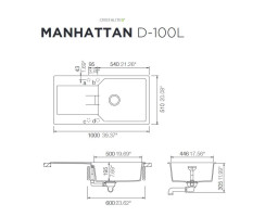 Schock Einbausp&uuml;le Manhattan D-100L U Nero - Unterbausp&uuml;le