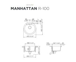 Schock Einbausp&uuml;le Manhattan R-100 A Onyx - Auflagesp&uuml;le