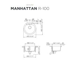 Schock Einbausp&uuml;le Manhattan R-100 A Nero - Auflagesp&uuml;le