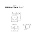 Schock Einbausp&uuml;le Manhattan R-100 A Asphalt - Auflagesp&uuml;le