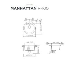 Schock Einbauspüle Manhattan R-100 U Asphalt - Unterbauspüle