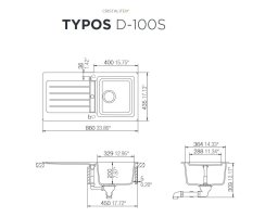 Schock Einbausp&uuml;le Typos D-100S A Onyx - Auflagesp&uuml;le